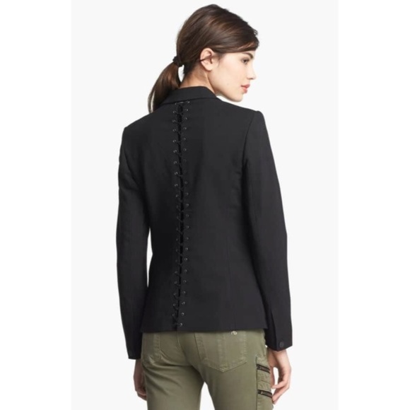 rag & bone Jackets & Blazers - Rag & Bone Lillian Lace-Up Blazer - Sz 6 Black